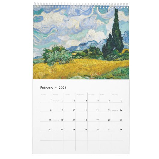 Vincent Van Gogh Calendar Kalender (Feb 2026)