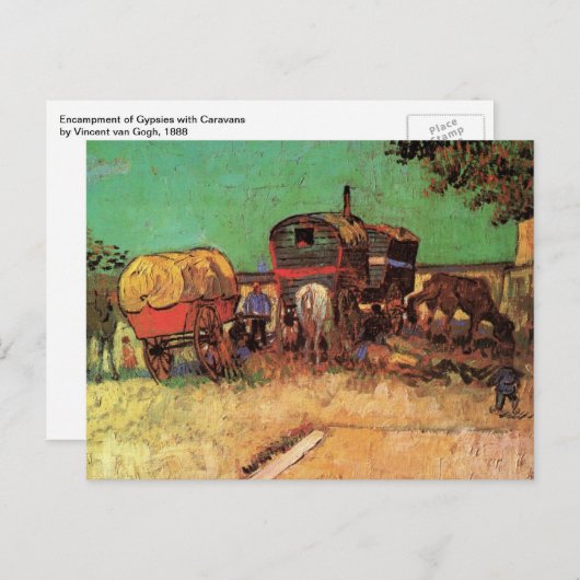 Vincent van Gogh - Campingplatz der Sinti und Roma Postkarte (Vorne/Hinten)