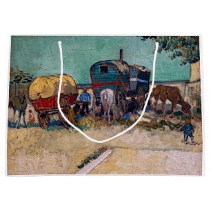 Vincent Van Gogh - Caravans, Sinti und Roma Camp b Große Geschenktüte