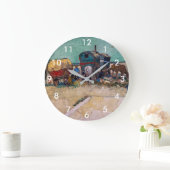 Vincent Van Gogh - Caravans, Sinti und Roma Camp b Große Wanduhr (Zuhause)