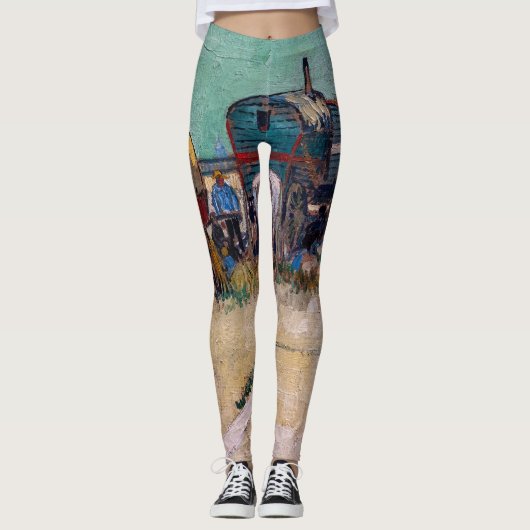 Vincent Van Gogh - Caravans, Sinti und Roma Camp b Leggings (Vorderseite)