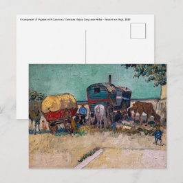 Vincent Van Gogh - Caravans, Sinti und Roma Camp b Postkarte