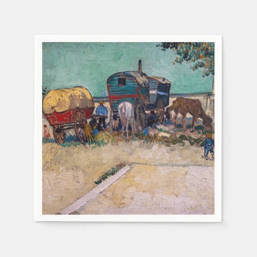 Vincent Van Gogh - Caravans, Sinti und Roma Camp b Serviette (Vorderseite)