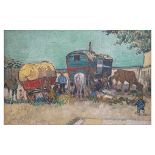 Vincent Van Gogh - Caravans, Sinti und Roma Camp b Stoff