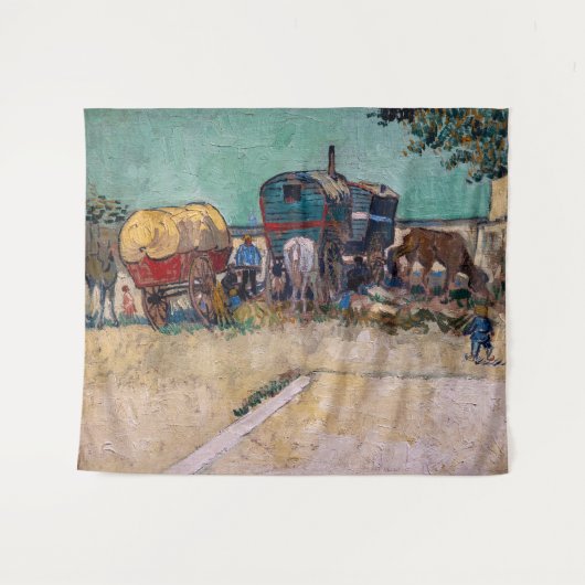 Vincent Van Gogh - Caravans, Sinti und Roma Camp b Wandteppich (Vorderseite (Horizontal))