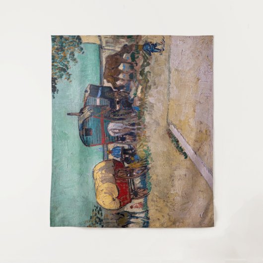Vincent Van Gogh - Caravans, Sinti und Roma Camp b Wandteppich (Vorderseite)
