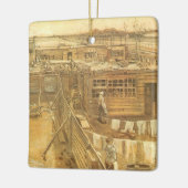 Vincent van Gogh - Carpenter's Yard and Wäsche Keramikornament (Links)