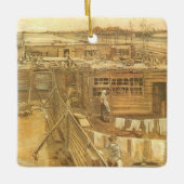 Vincent van Gogh - Carpenter's Yard and Wäsche Keramikornament (Vorderseite)