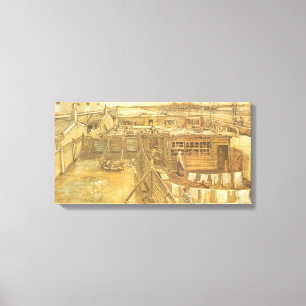 Vincent van Gogh - Carpenter's Yard and Wäsche Leinwanddruck