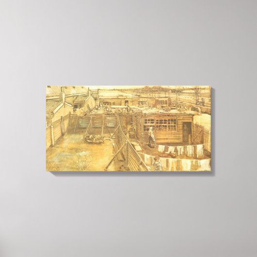 Vincent van Gogh - Carpenter's Yard and Wäsche Leinwanddruck (Vorderseite)