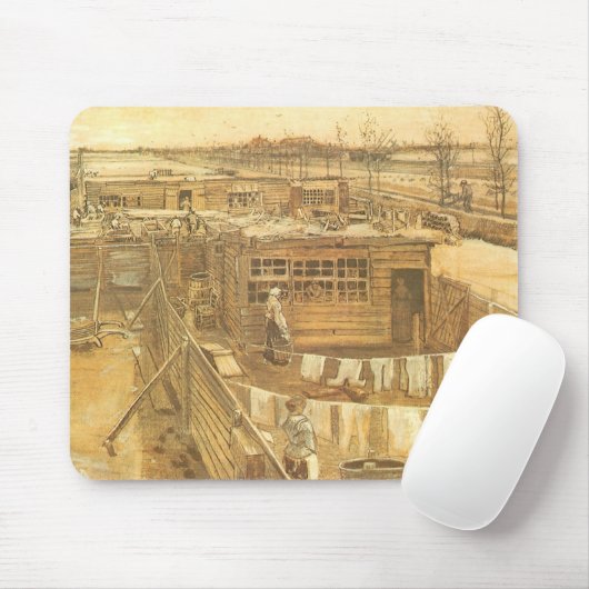 Vincent van Gogh - Carpenter's Yard and Wäsche Mousepad (Mit Mouse)