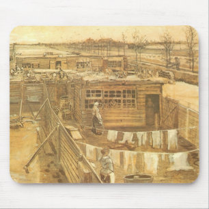 Vincent van Gogh - Carpenter's Yard and Wäsche Mousepad