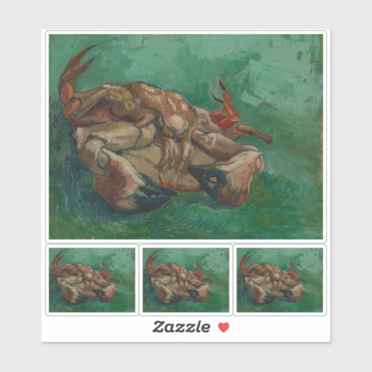 Vincent Van Gogh, Crab auf der Rückseite Aufkleber (Blatt)