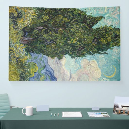 Vincent van Gogh - Cypresses Banner (Messe)