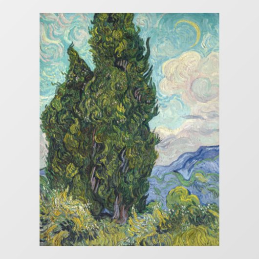 Vincent van Gogh - Cypresses Fensteraufkleber (Blatt)