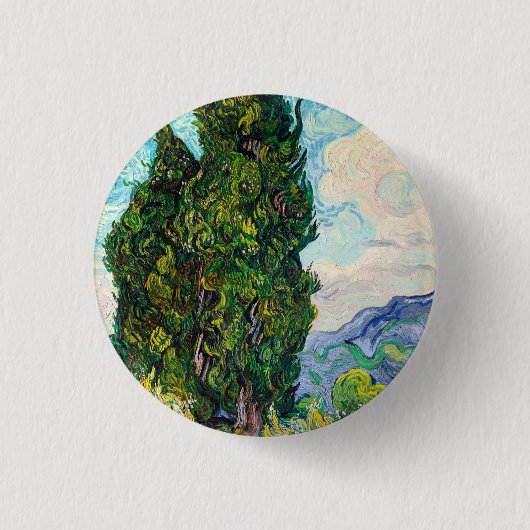 Vincent Van Gogh Cypresses Fine Art Art Button (Vorderseite)
