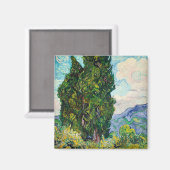 Vincent Van Gogh Cypresses Fine Art Art Magnet (Vorderseite/Rückseite)