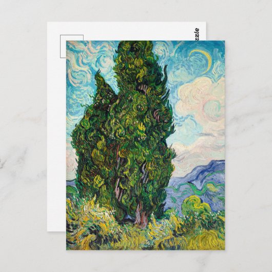 Vincent Van Gogh Cypresses Fine Art Art Postkarte (Vorne/Hinten)