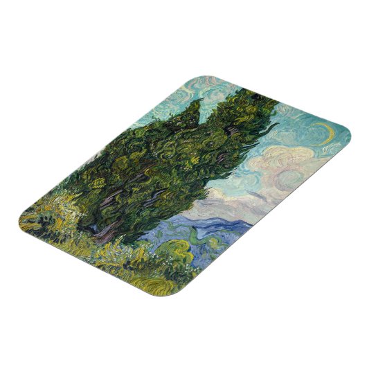 Vincent van Gogh - Cypresses Magnet (Linke Seite)