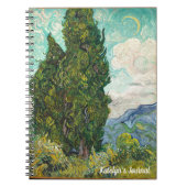 Vincent Van Gogh Cypresses Monogram Impressionist Notizblock (Vorderseite)