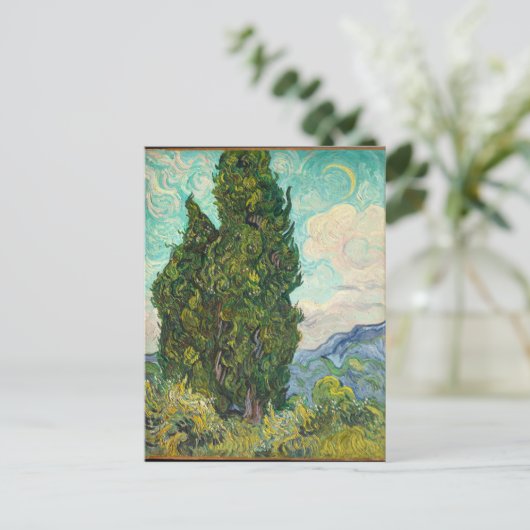 Vincent Van Gogh Cypresses Postkarte (Stehend Vorderseite)