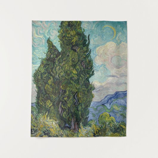 Vincent van Gogh - Cypresses Wandteppich (Vorderseite)