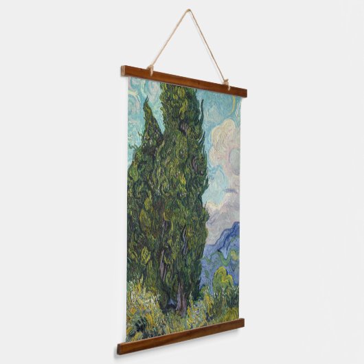 Vincent van Gogh - Cypresses Wandteppich Mit Holzrahmen (Gewinkelt)