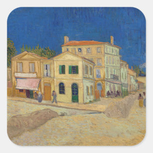 Vincent van Gogh - Das Gelbe Haus / Die Straße Quadratischer Aufkleber