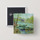 Vincent van Gogh |, das im Früjahr fischt Button (Vorne & Hinten)