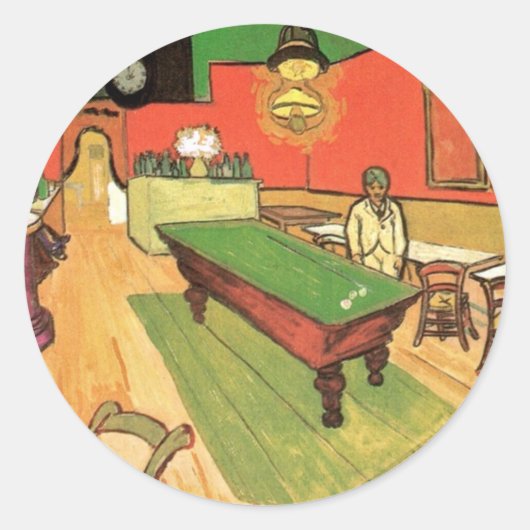 Vincent Van Gogh - Das Nachtcafé in Arles Runder Aufkleber (Vorderseite)