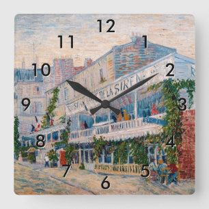 Vincent van Gogh - Das Restaurant de la Sirene Quadratische Wanduhr