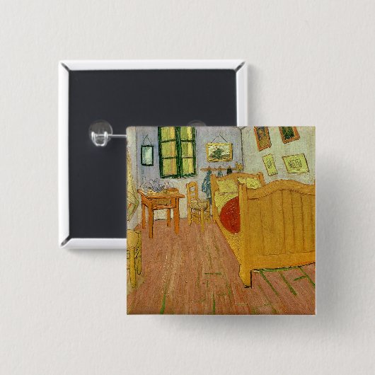 Vincent van Gogh | das Schlafzimmer, 1888 Button (Vorne & Hinten)