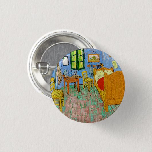 Vincent Van Gogh Das Schlafzimmer in Arles Button (Vorne & Hinten)
