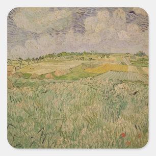 Vincent van Gogh   das schlichte bei Auvers, 1890 Quadratischer Aufkleber