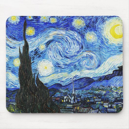 Vincent Van Gogh, Das Sternennacht-Gemälde Mousepad (Vorne)