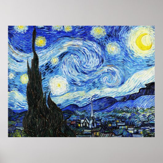 Vincent Van Gogh, Das Sternennacht-Gemälde Poster (Vorne)