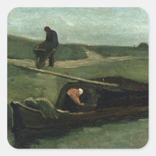 Vincent van Gogh Das Torfboot, 1883 Quadratischer Aufkleber