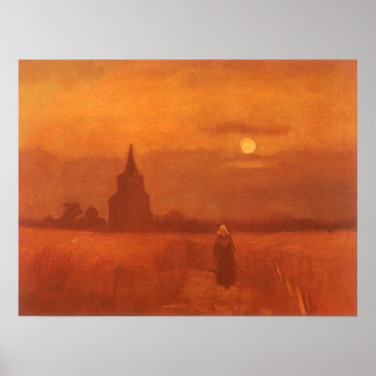 Vincent van Gogh - Der alte Turm im Feld Poster (Vorne)