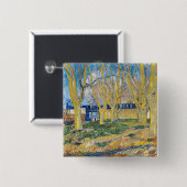 Vincent van Gogh - Der blaue Zug Button (Vorne & Hinten)