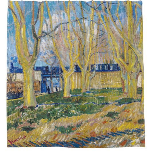 Vincent van Gogh - Der blaue Zug Duschvorhang (Vorderseite)