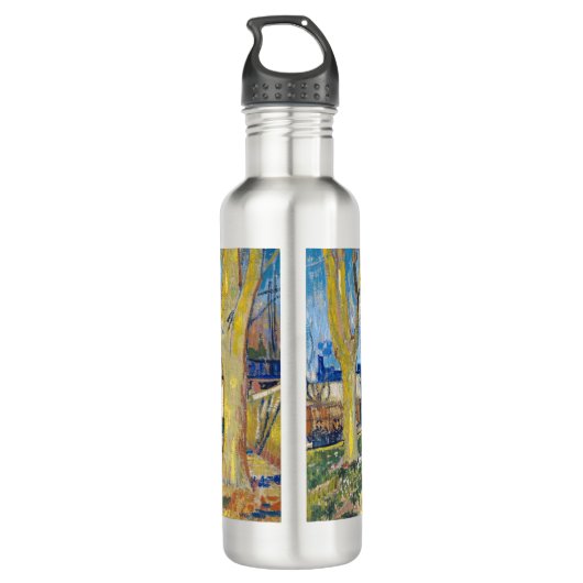 Vincent van Gogh - Der blaue Zug Edelstahlflasche (Rückseite)