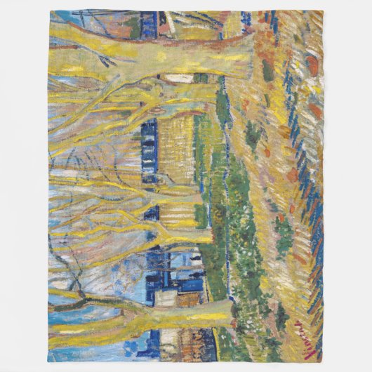 Vincent van Gogh - Der blaue Zug Fleecedecke (Vorderseite)