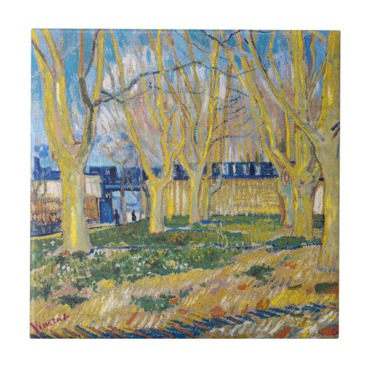 Vincent van Gogh - Der blaue Zug Fliese (Vorderseite)