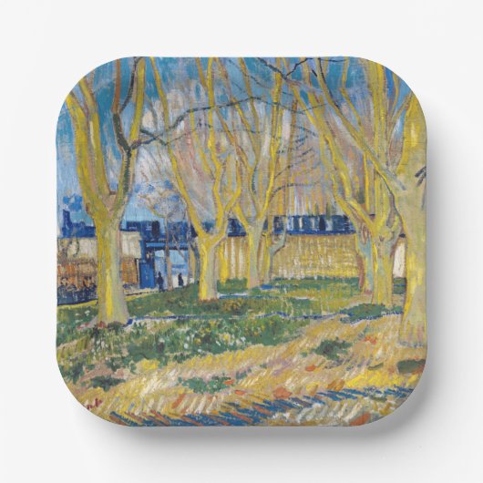 Vincent van Gogh - Der blaue Zug Pappteller (Vorderseite)