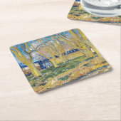 Vincent van Gogh - Der blaue Zug Rechteckiger Pappuntersetzer (angewinkelt)