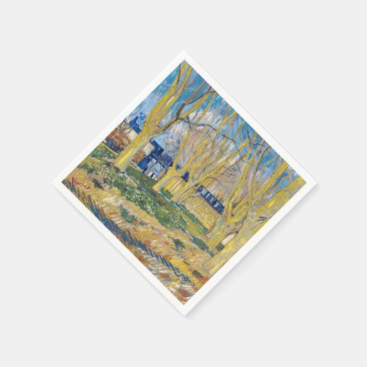 Vincent van Gogh - Der blaue Zug Serviette (Ecke)