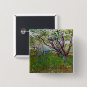 Vincent van Gogh - Der blühende Obstgarten Button (Vorne & Hinten)