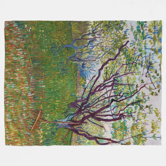 Vincent van Gogh - Der blühende Obstgarten Fleecedecke (Vorderseite (Horizontal))