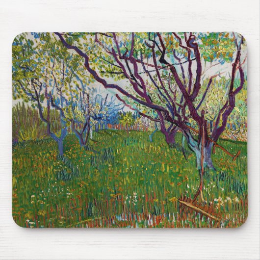Vincent van Gogh - Der blühende Obstgarten Mousepad (Vorne)