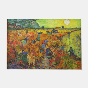 Vincent van Gogh - Der rote Weinberg Fußmatte